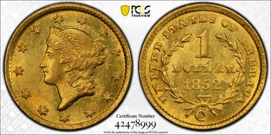 1852-C G$1 MS65