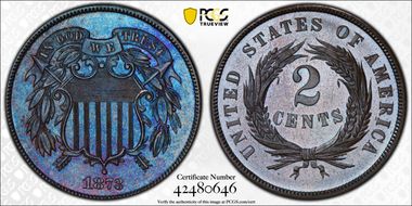 1873 2C Closed 3 PR65BN