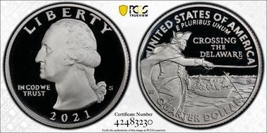 2021-S 25C Crossing the Delaware-Silver First Strike PR70DCAM