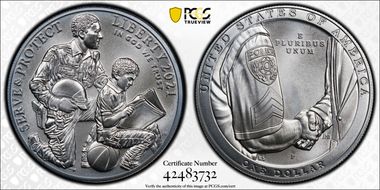 2021-P $1 Nat'l Law Enforcement Mem. First Strike MS70