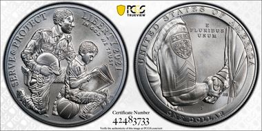 2021-P $1 Nat'l Law Enforcement Mem. First Strike MS70