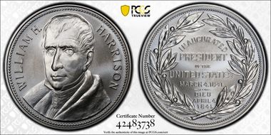 (2021) Medal William H. Harrison "1841" Silver Matte Finish First Strike MS70