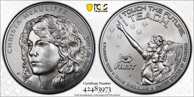 2021-P $1 Christa McAuliffe MS69