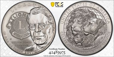 2017-P $1 Lions Club International MS70