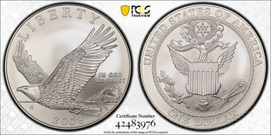 2008-P $1 Bald Eagle MS70