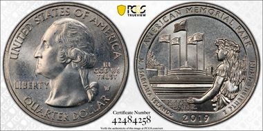 2019-W 25C American Memorial NP MS66