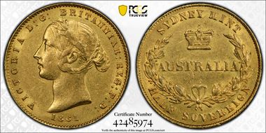 1861-SY 1/2 Sov AU55