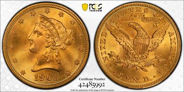 1901 $10 MS66