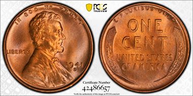 1941-D 1C MS67+ RD