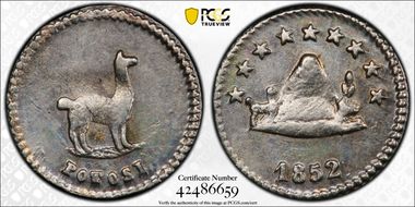 1852 1/4 Sol Potosi MS62