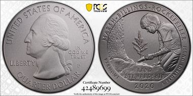 2020-P 25C Marsh-Billings-Rockefeller NP 5 oz Silver SP70