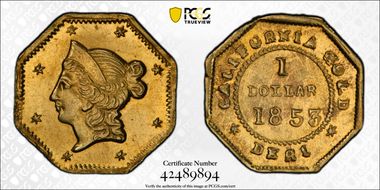 1853 G$1 BG-524 MS62