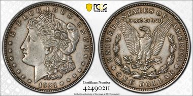 1921 $1 Morgan XF45