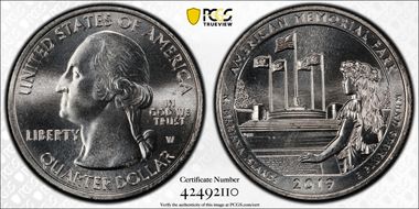 2019-W 25C American Memorial NP MS67