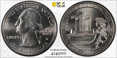 2019-W 25C American Memorial NP MS67