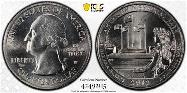 2019-W 25C American Memorial NP MS66