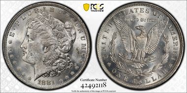 1881-O $1 MS62