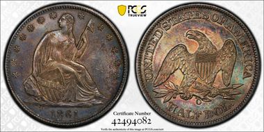 1861-O 50C W-05, LA Issue AU58