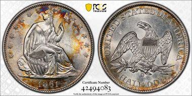 1861-O 50C W-09, CSA Issue MS61