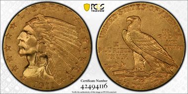 1911 $2.50 AU55