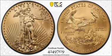 2017 $50 Gold Eagle MS69