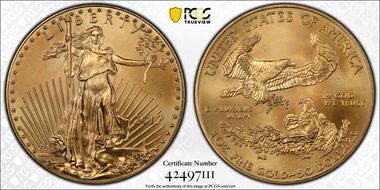 2017 $50 Gold Eagle MS69