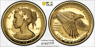 2017-W $100 American Liberty High Relief PR69DCAM