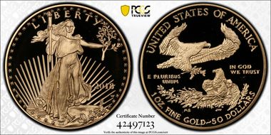 2018-W $50 Gold Eagle PR70DCAM