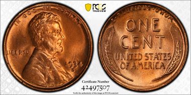 1934-D 1C MS67+ RD