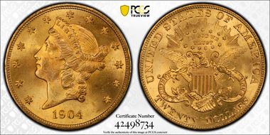 1904 $20 MS66