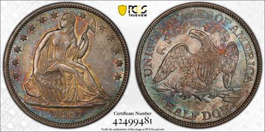 1867 50C AU58+