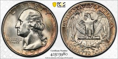 1951-D 25C MS66