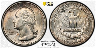 1934 25C Medium Motto MS62