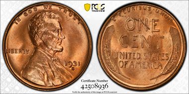 1931-S 1C MS66RD