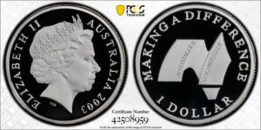 2003 $1 Volunteers Ag PR69DCAM