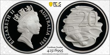 1991 20C Silver PR69DCAM