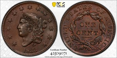 1833 1C MS65BN