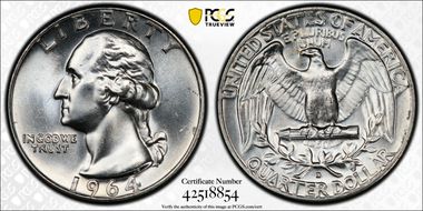1964-D 25C MS65