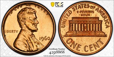 1960 1C Large Date PR65RD