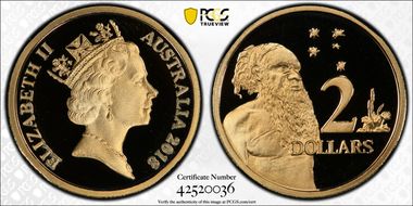 2018 $2 30th Anniversary Designed by Raphael Maklouf Effigy PR70DCAM