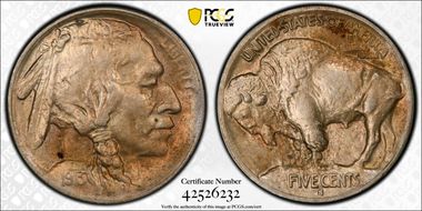 1913-S 5C T-1, 2 Feathers, FS-401 MS62