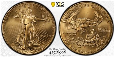 1987 $50 Gold Eagle MS68
