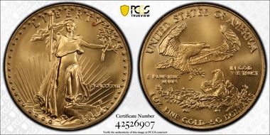 1990 $50 Gold Eagle MS68