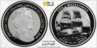 2020-PM $1 The Mayflower Silver Reverse Frosted MS69