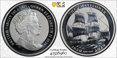 2020-PM $1 The Mayflower Silver Reverse Frosted MS69