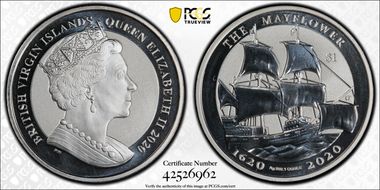 2020-PM $1 The Mayflower Silver Reverse Frosted MS69