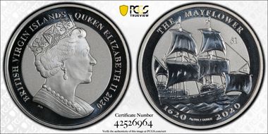 2020-PM $1 The Mayflower Silver Reverse Frosted MS69
