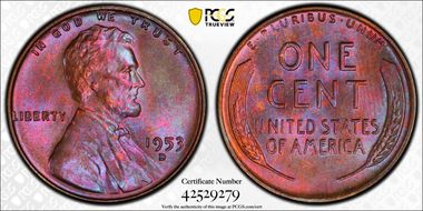 1953-D 1C MS65BN