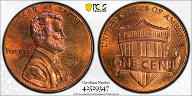 2014 1C Shield MS63RB