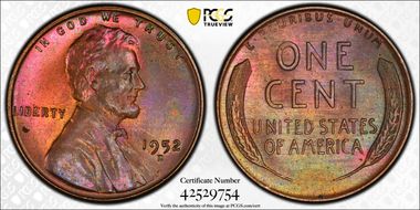 1952-D 1C MS65RB
